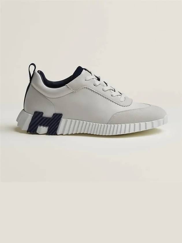 Bouncing Sneakers Calfskin Suede Goatskin Blanc - HERMES - BALAAN 4