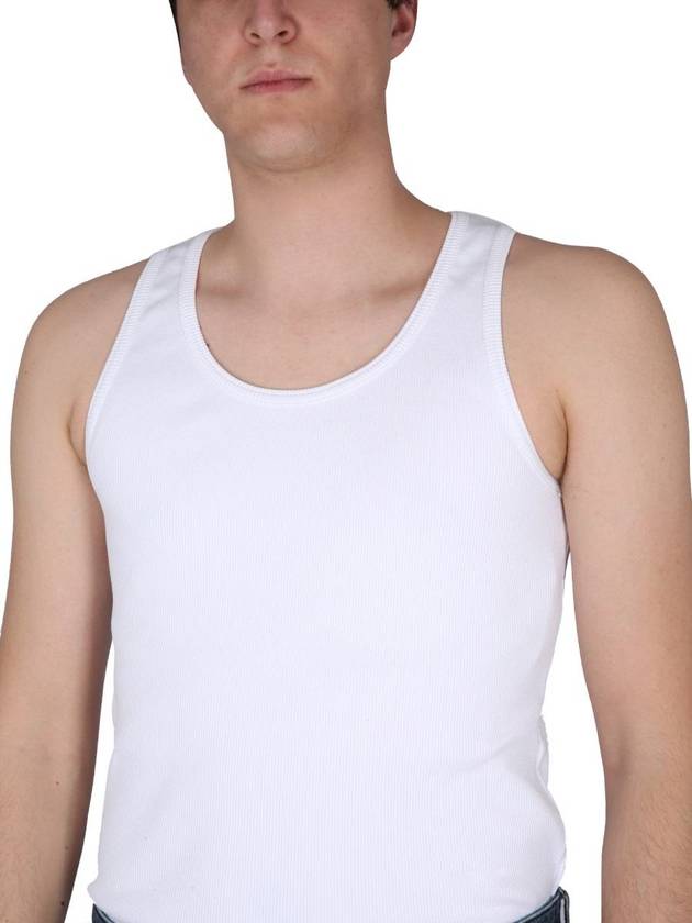 Men's Stretch Cotton Sleeveless Chalk - BOTTEGA VENETA - BALAAN 4