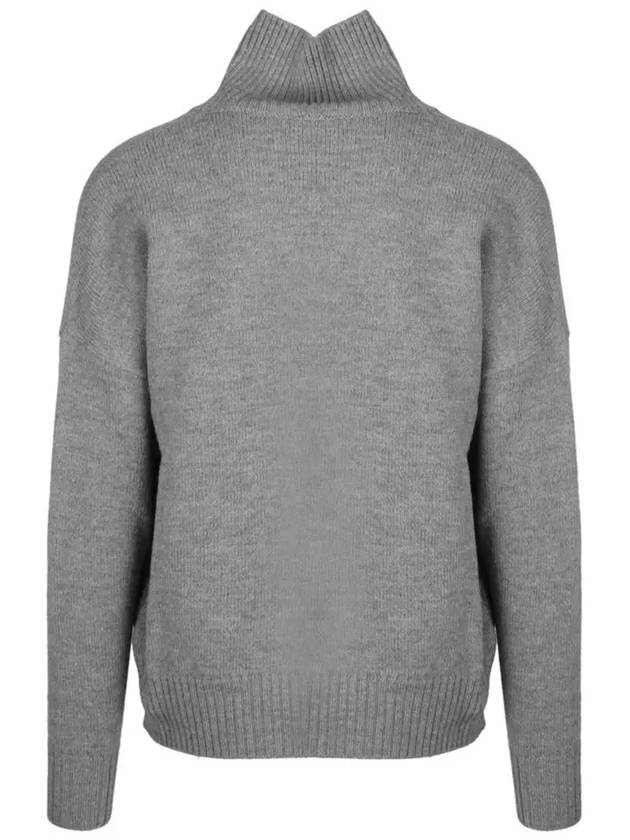 Big Heart Intarsia Turtleneck Heather Grey - AMI - BALAAN 4