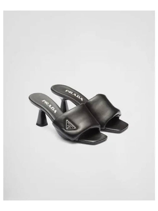 Soft Padded Nappa Sandal Heels Black - PRADA - BALAAN 2