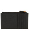 Saffiano Leather Card Wallet Black Silver - PRADA - BALAAN 4