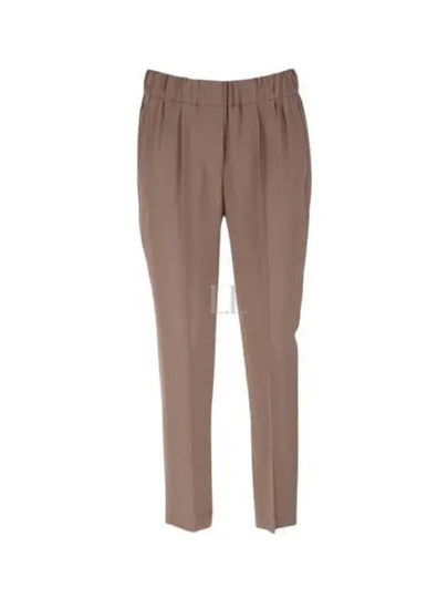 Cropped-Hose Mit Elastischem Bund Pants Brown - BRUNELLO CUCINELLI - BALAAN 2