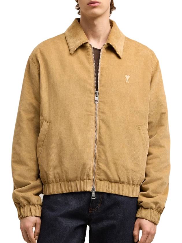 De Coeur Corduroy Bomber Jacket Sand - AMI - BALAAN 6