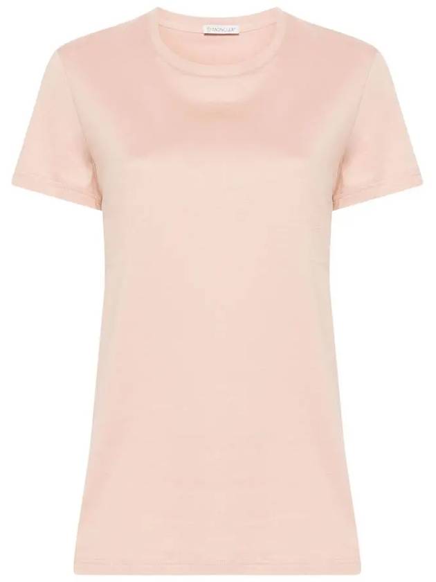 Cotton Jersey Short Sleeve T Shirt Light Pink - MONCLER - BALAAN 2