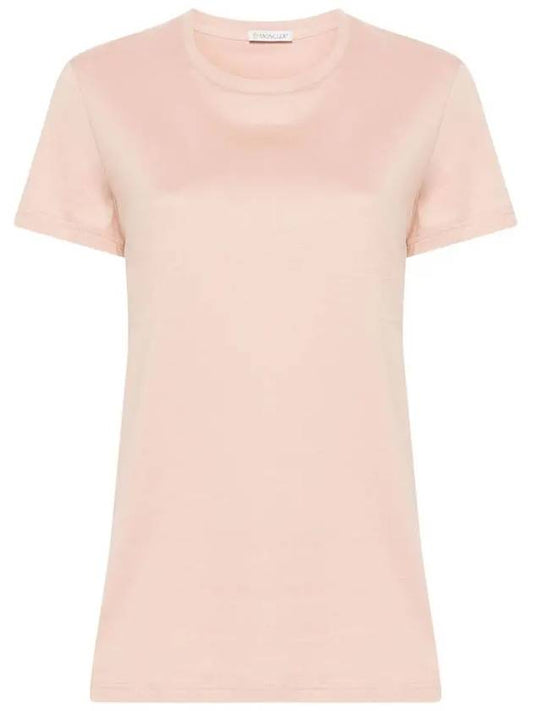 Cotton Jersey Short Sleeve T Shirt Light Pink - MONCLER - BALAAN 2