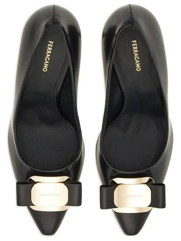 New Vara Plate Pumps Heel Black - SALVATORE FERRAGAMO - BALAAN 3