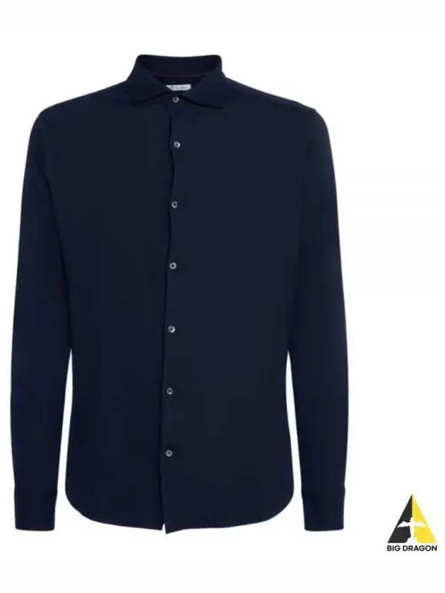 Andrew Cashmere Silk Long Sleeve Shirt Navy - LORO PIANA - BALAAN 2