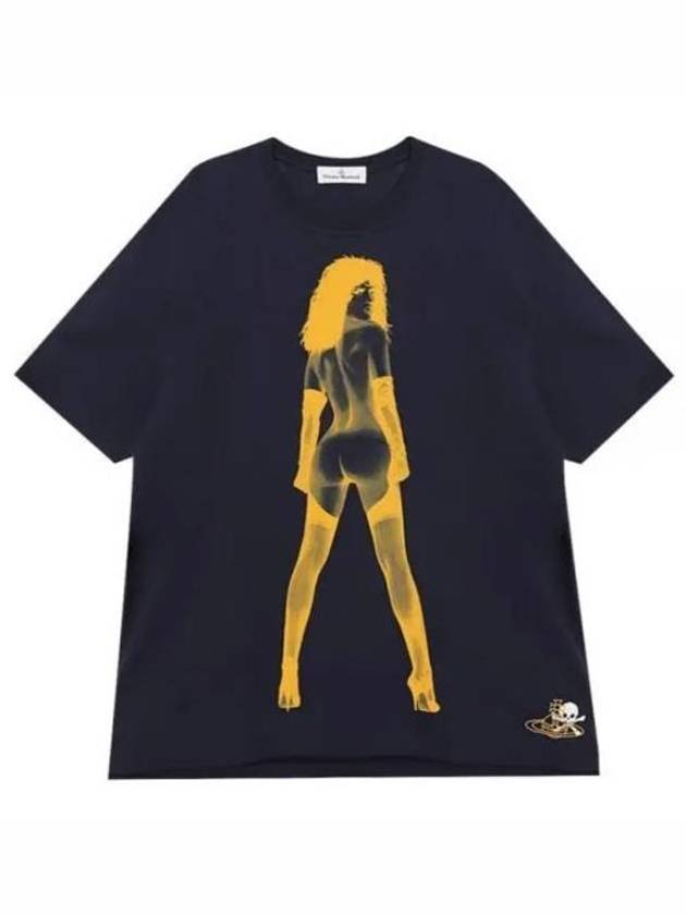 Oversized Pin-Up Short Sleeve T-shirt Navy - VIVIENNE WESTWOOD - BALAAN 2