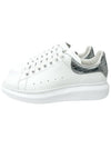 Men's Oversole Crocodile Metallic Silver Tab Low Top Sneakers White - ALEXANDER MCQUEEN - BALAAN 3
