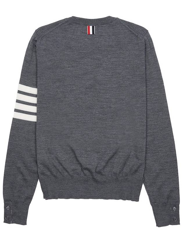 4-Bar Merino Jumper Wool Knit Top Grey - THOM BROWNE - BALAAN 3