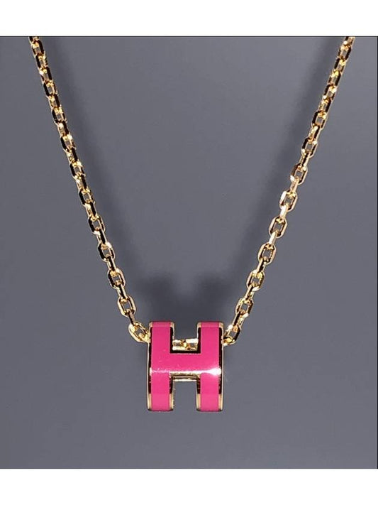 Mini Pop H Pendant Necklace Gold Rose Extreme - HERMES - BALAAN 2