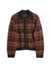 Evening Polo Geezer Check Knit Hemp Cardigan Rust - OUR LEGACY - BALAAN 2