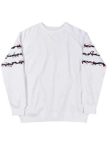 plum 3-line embroidery sweatshirt WHITE - ASIHA - BALAAN 1