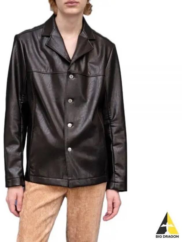 FRANCIS JACKET COFFEE BROWN leather - SEFR - BALAAN 1