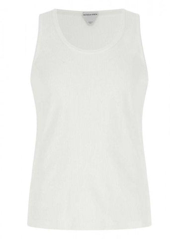 Men's Stretch Cotton Sleeveless Chalk - BOTTEGA VENETA - BALAAN 1