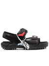 men's odd sea logo strap sandals black - OFF WHITE - BALAAN 3