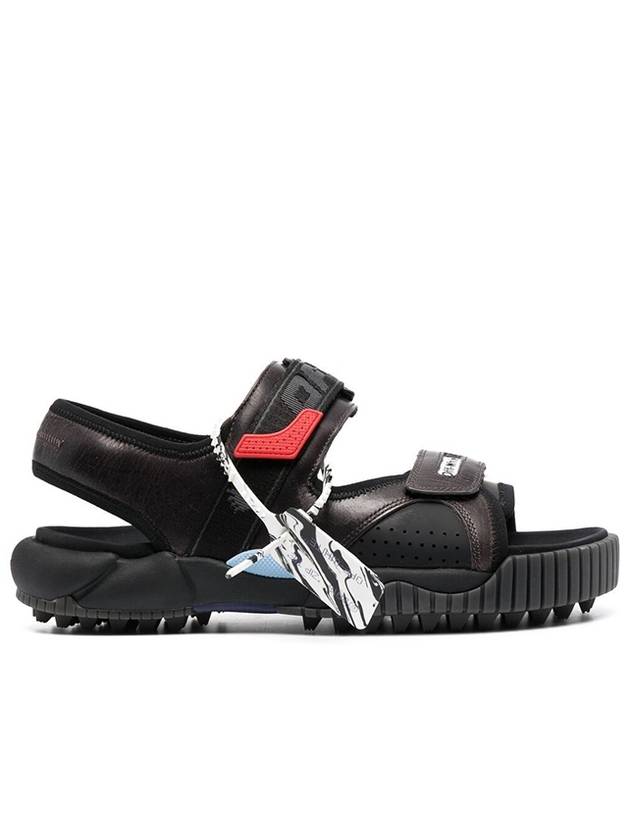 men's odd sea logo strap sandals black - OFF WHITE - BALAAN.