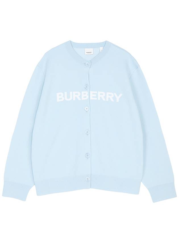 Women's Logo Cardigan Blue - BURBERRY - BALAAN 2