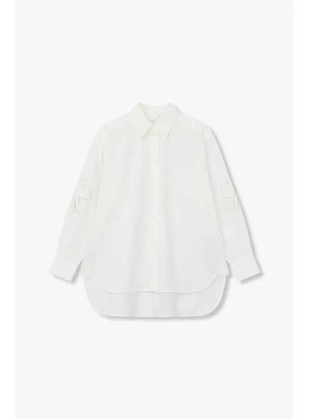 Women s Eyelet Sleeve Cotton Shirt White - PAUL SMITH - BALAAN 1