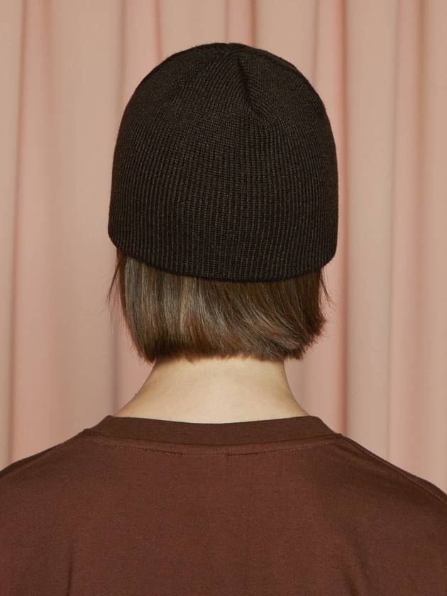 Logo Label Beanie Dark Brown - UNALLOYED - BALAAN 4