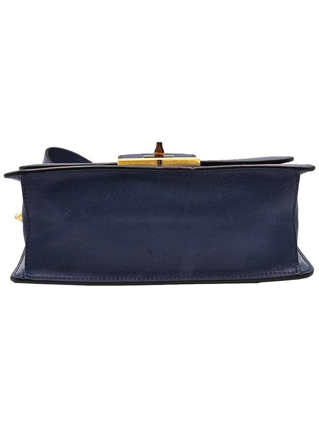 Prada 1BD089 Navy Saffiano Soft Calfskin Gold Chain Shoulder Bag - PRADA - BALAAN 6