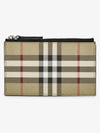 Vintage Check Leather Card Wallet Beige - BURBERRY - BALAAN 3