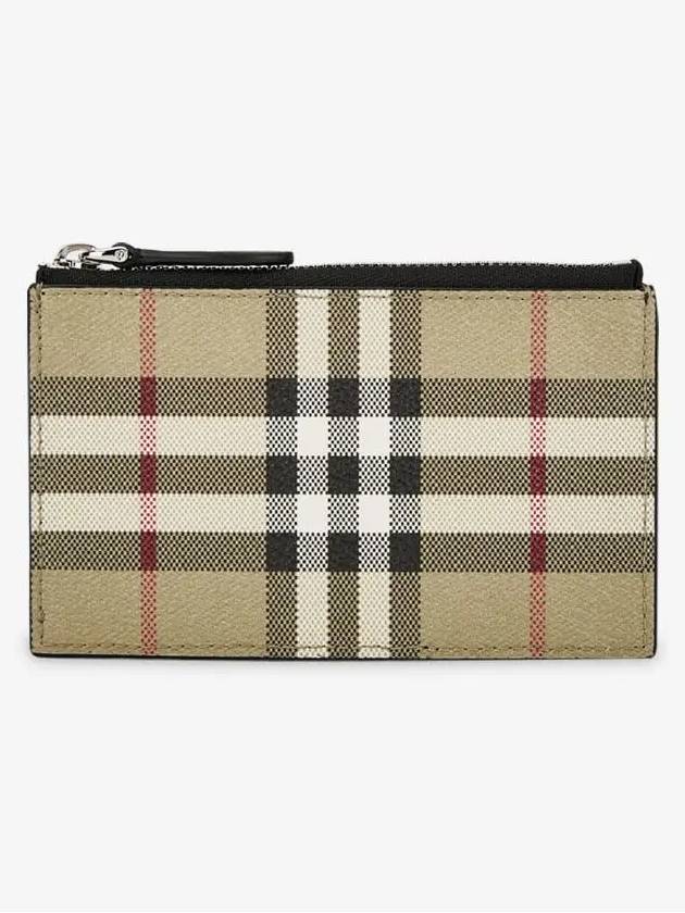 Vintage Check Leather Card Wallet Beige - BURBERRY - BALAAN 3