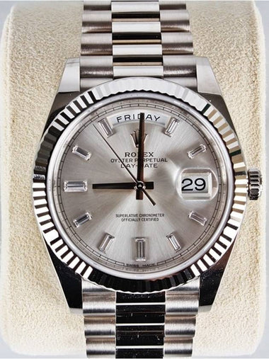 Rolex Day Date White Gold Baguette Diamond 19 Years Domestic - ROLEX - BALAAN 1