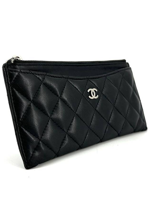 Lambskin bill pouch zipper long wallet card slot - CHANEL - BALAAN 4