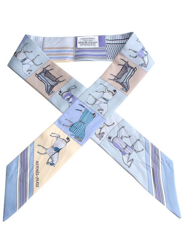 Bleu Cheval Twilly Scarf - HERMES - BALAAN 1