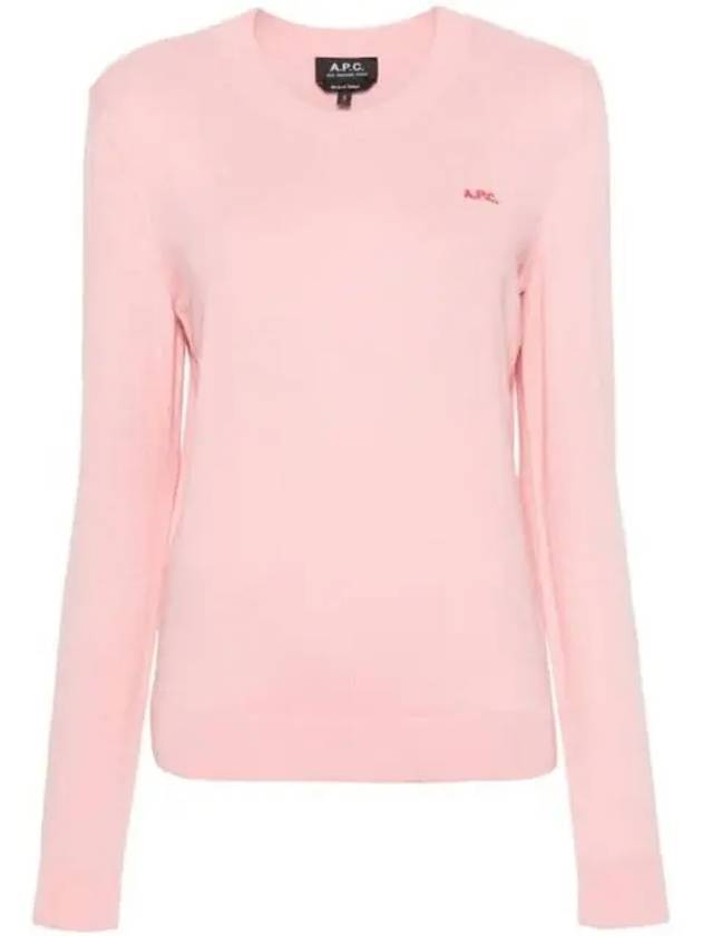 Embroidered Logo Knit Top Pink - A.P.C. - BALAAN 2