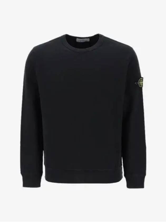 Wappen Patch Garment Dyed Sweatshirt Black - STONE ISLAND - BALAAN 3