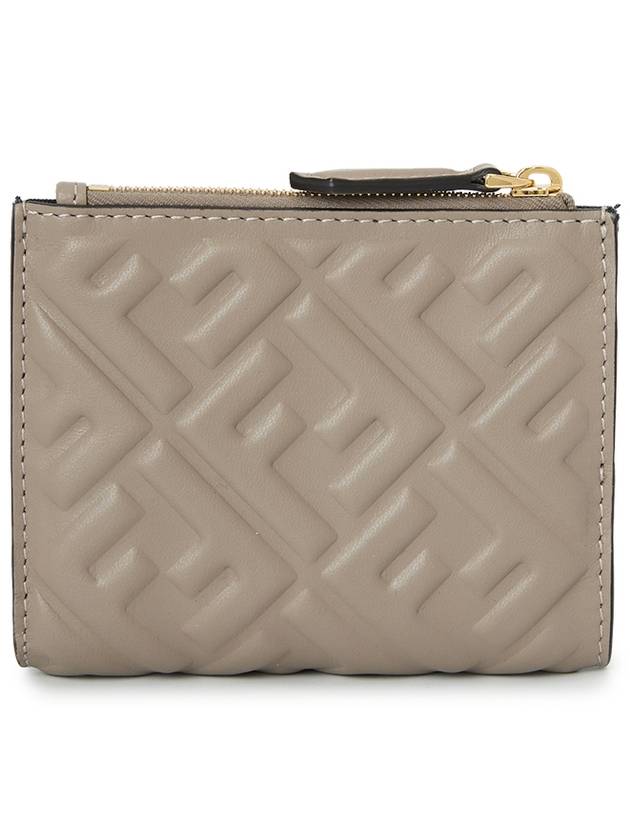 Slim Baguette FF Motif Nappa Leather Half Wallet Dove Grey - FENDI - BALAAN 3