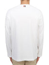 4-Bar Striped Cotton Long Sleeve T-Shirt White - THOM BROWNE - BALAAN 4