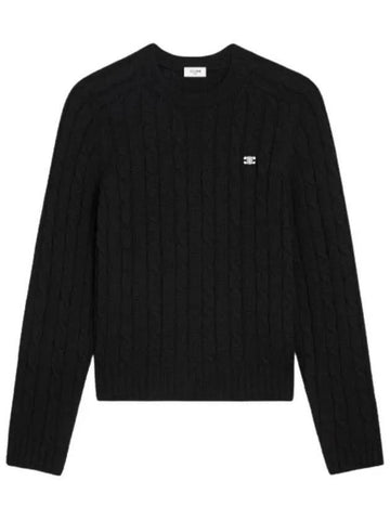 Triomphe logo cashmere knit top black - CELINE - BALAAN 1