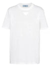 PRADA triangle logo short sleeve t-shirt white 35838Y 11CD F0009 S 231 - PRADA - BALAAN