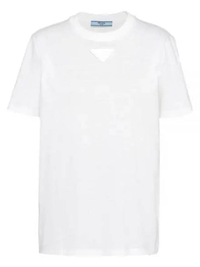 PRADA triangle logo short sleeve t-shirt white 35838Y 11CD F0009 S 231 - PRADA - BALAAN