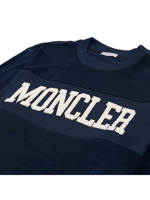 Embroidered Logo Sweatshirt Navy - MONCLER - BALAAN 5