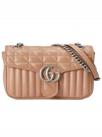 GG Marmont small shoulder bag beige - GUCCI - BALAAN.