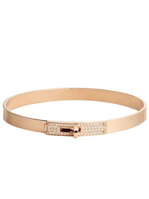 Kelly diamond small bracelet rose gold - HERMES - BALAAN 2