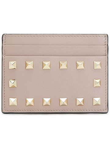 Rockstud Card Wallet Pink - VALENTINO - BALAAN 1