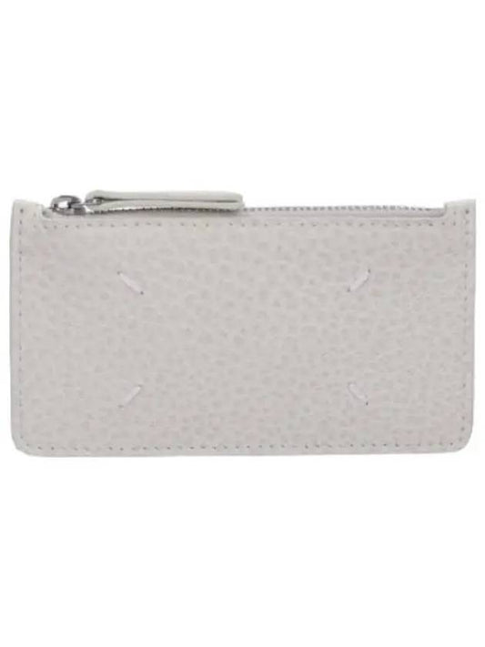 Stitched Zipper Card Case Greige Wallet - MAISON MARGIELA - BALAAN 1