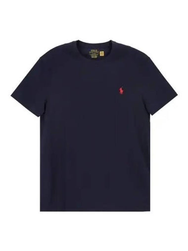 Polo Ralph Lauren Custom Slim Fit Cotton T Shirt Navy - POLO RALPH LAUREN - BALAAN 1