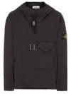 Supima Logo Patch Cotton Twill Anorak Black - STONE ISLAND - BALAAN 2