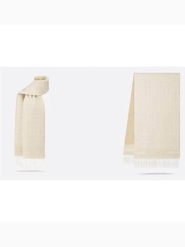 Cannage Cashmere Blend Scarf Gold Tone - DIOR - BALAAN 3