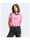 Women's Tiro Summer Crop Jersey Short Sleeve T Shirt Pink - ADIDAS - BALAAN 2