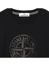 Men's Logo Print Crew Neck Short Sleeve T-Shirt Black - STONE ISLAND - BALAAN 4