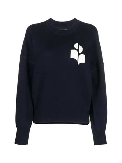 Atlee Logo Knit Top Navy - ISABEL MARANT - BALAAN 2