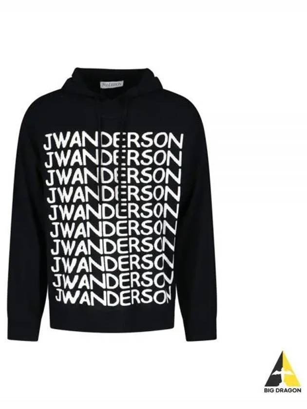 Intarsia Logo Wool Hoodie Black - JW ANDERSON - BALAAN 2