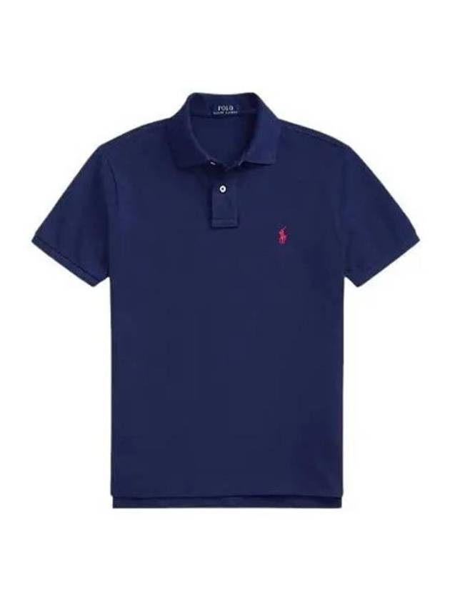 Embroidery Red Pony Short Sleeve Polo Shirt Blue - POLO RALPH LAUREN - BALAAN 2